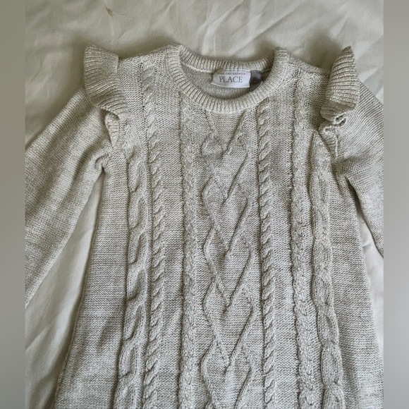 The Children's Place Cream Sweater with Ruffle Accents size 4 - Picture 3 of 7